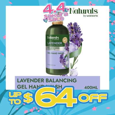 NATURALS BY WATSONS - Lavender + Ceramide Balancing Gel Hand Wash (For Sensitive Skin) 400ml