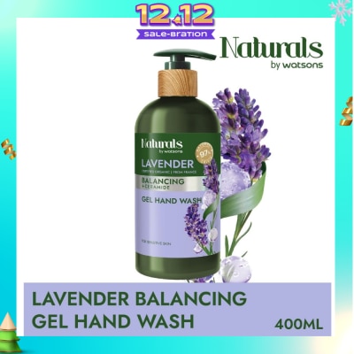 NATURALS BY WATSONS Lavender + Ceramide Balancing Gel Hand Wash (For Sensitive Skin) 400ml