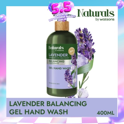 NATURALS BY WATSONS - Lavender + Ceramide Balancing Gel Hand Wash (For Sensitive Skin) 400ml