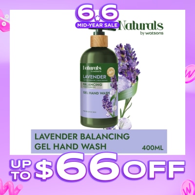 NATURALS BY WATSONS - Lavender + Ceramide Balancing Gel Hand Wash (For Sensitive Skin) 400ml