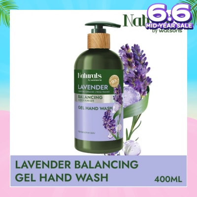 NATURALS BY WATSONS Lavender + Ceramide Balancing Gel Hand Wash (For Sensitive Skin) 400ml