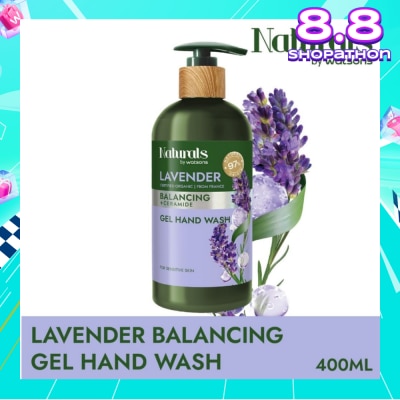 NATURALS BY WATSONS Lavender + Ceramide Balancing Gel Hand Wash (For Sensitive Skin) 400ml