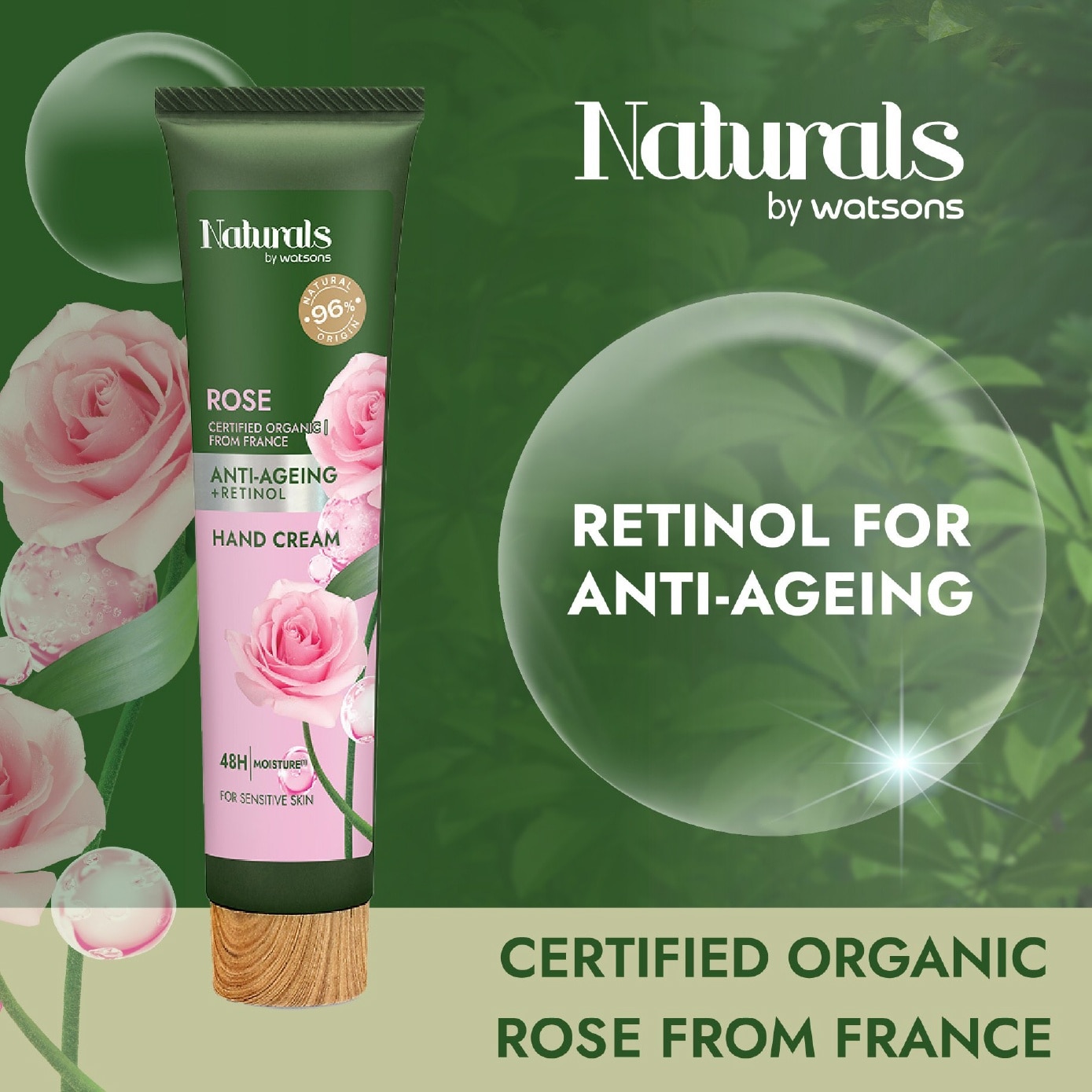 Rose + Retinol Anti-Ageing Hand Cream (For Sensitive Skin) 30ml