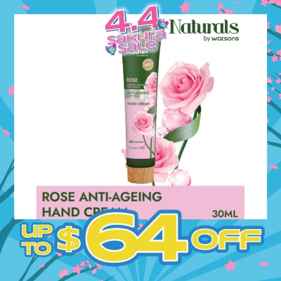 NATURALS BY WATSONS - Rose + Retinol Anti-Ageing Hand Cream (For Sensitive Skin) 30ml