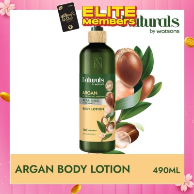NATURALS BY WATSONS Argan + Ceramide Repairing Body Lotion (For Sensitive Skin) 490ml