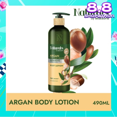 NATURALS BY WATSONS Argan + Ceramide Repairing Body Lotion (For Sensitive Skin) 490ml