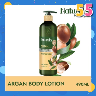 NATURALS BY WATSONS Argan + Ceramide Repairing Body Lotion (For Sensitive Skin) 490ml