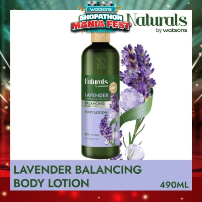 NATURALS BY WATSONS - Lavender + Ceramide Balancing Body Lotion (For Sensitive Skin) 490ml