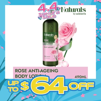 NATURALS BY WATSONS - Rose + Retinol Anti-Ageing Body Lotion (For Sensitive Skin) 490ml