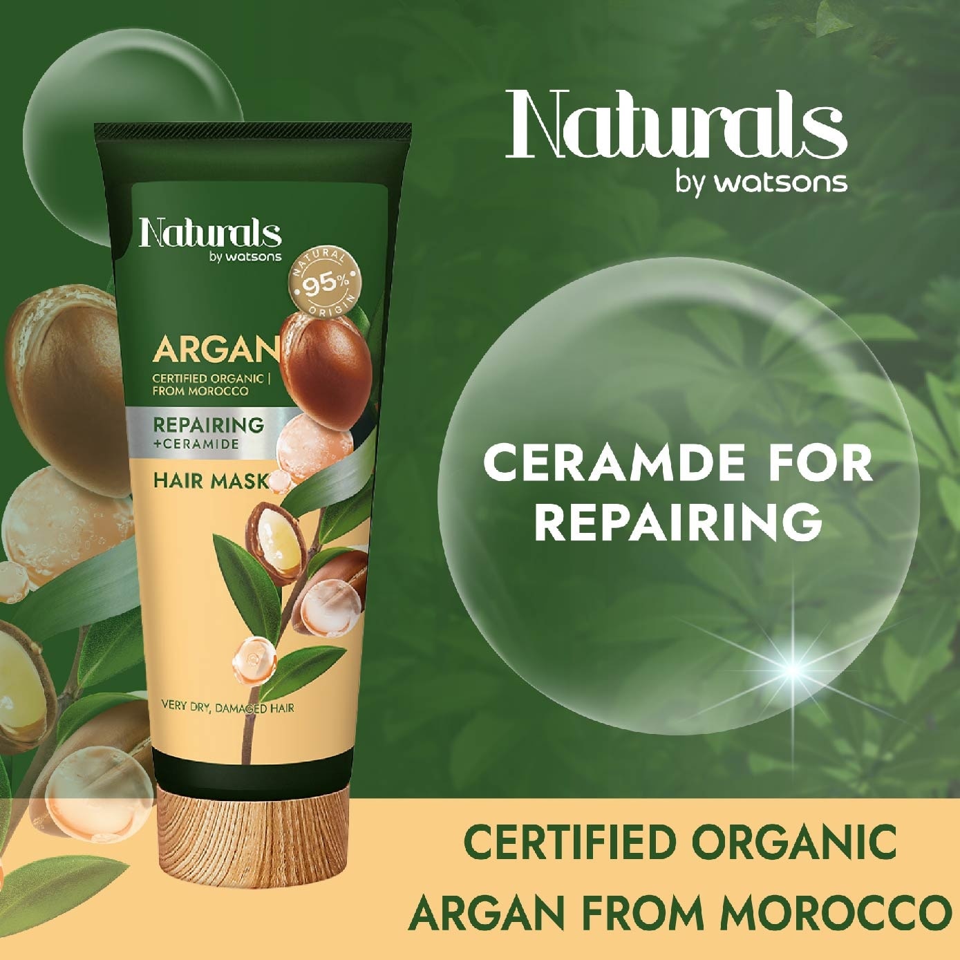 Argan + Ceramide Repairing Hair Mask (For Very Dry & Damaged Hair) 100ml