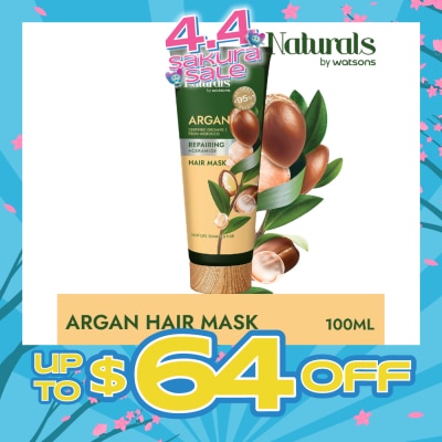 NATURALS BY WATSONS - Argan + Ceramide Repairing Hair Mask (For Very Dry & Damaged Hair) 100ml