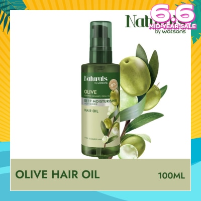 NATURALS BY WATSONS Olive + Ceramide Deep Moisturising Hair Oil (For Thick & Coarse Hair) 490ml