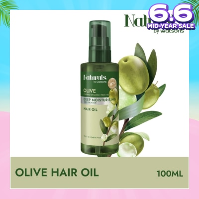 NATURALS BY WATSONS Olive + Ceramide Deep Moisturising Hair Oil (For Thick & Coarse Hair) 490ml