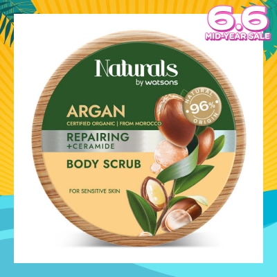 NATURALS BY WATSONS Argan + Ceramide Repairing Body Scrub (For Sensitive Skin) 200g