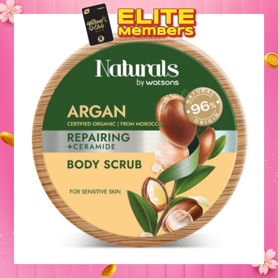 NATURALS BY WATSONS Argan + Ceramide Repairing Body Scrub (For Sensitive Skin) 200g