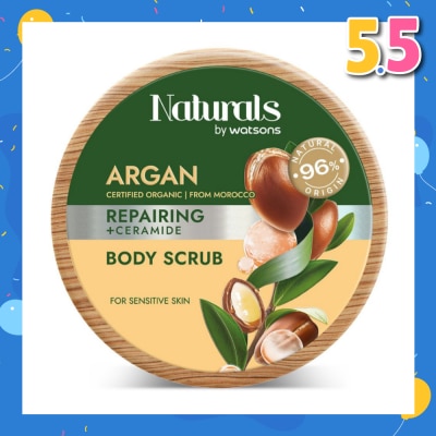 NATURALS BY WATSONS Argan + Ceramide Repairing Body Scrub (For Sensitive Skin) 200g