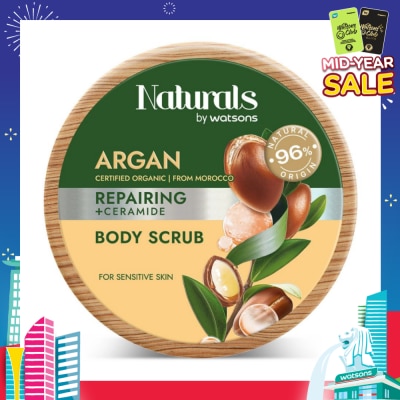 NATURALS BY WATSONS Argan + Ceramide Repairing Body Scrub (For Sensitive Skin) 200g