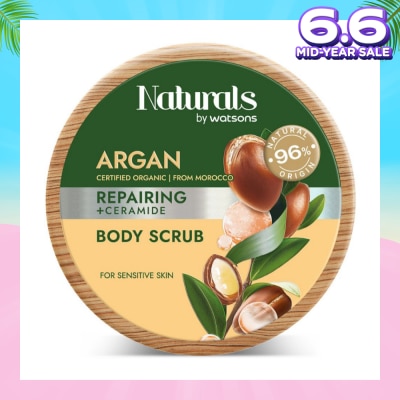 NATURALS BY WATSONS Argan + Ceramide Repairing Body Scrub (For Sensitive Skin) 200g