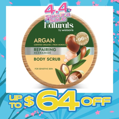 NATURALS BY WATSONS - Argan + Ceramide Repairing Body Scrub (For Sensitive Skin) 200g