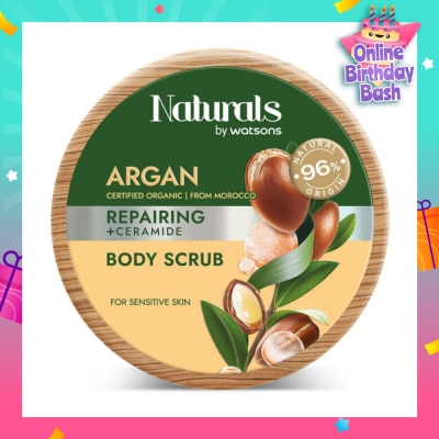 NATURALS BY WATSONS Argan + Ceramide Repairing Body Scrub (For Sensitive Skin) 200g