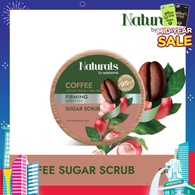 NATURALS BY WATSONS Coffee + Peptide Firming Sugar Scrub (For Sensitive Skin) 200g