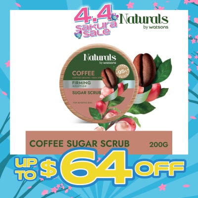 NATURALS BY WATSONS - Coffee + Peptide Firming Sugar Scrub (For Sensitive Skin) 200g