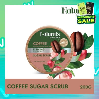 NATURALS BY WATSONS Coffee + Peptide Firming Sugar Scrub (For Sensitive Skin) 200g