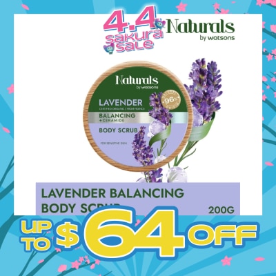 NATURALS BY WATSONS - Lavender + Ceramide Balancing Body Scrub (For Sensitive Skin) 200g