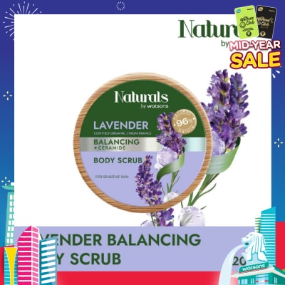 NATURALS BY WATSONS Lavender + Ceramide Balancing Body Scrub (For Sensitive Skin) 200g