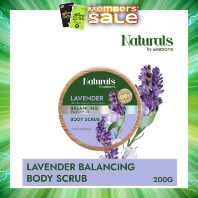 NATURALS BY WATSONS - Lavender + Ceramide Balancing Body Scrub (For Sensitive Skin) 200g