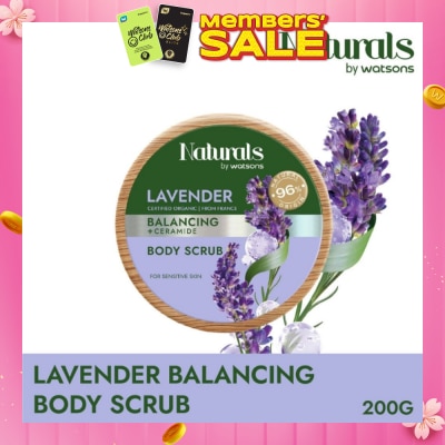 NATURALS BY WATSONS Lavender + Ceramide Balancing Body Scrub (For Sensitive Skin) 200g
