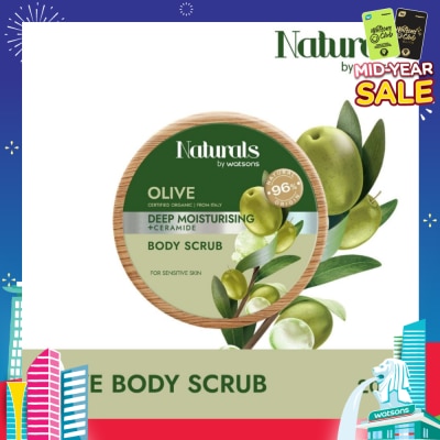 NATURALS BY WATSONS Olive + Ceramide Deep Moisturising Body Scrub (For Sensitive Skin) 200g