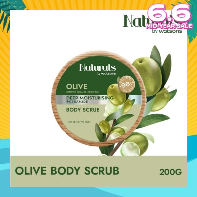 NATURALS BY WATSONS Olive + Ceramide Deep Moisturising Body Scrub (For Sensitive Skin) 200g