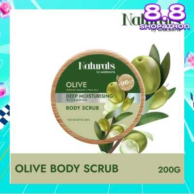 NATURALS BY WATSONS Olive + Ceramide Deep Moisturising Body Scrub (For Sensitive Skin) 200g