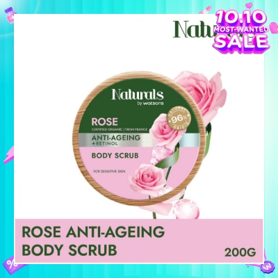 NATURALS BY WATSONS Rose + Retinol Anti-Ageing Body Scrub (For Sensitive Skin) 200g