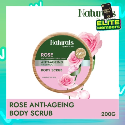 NATURALS BY WATSONS Rose + Retinol Anti-Ageing Body Scrub (For Sensitive Skin) 200g
