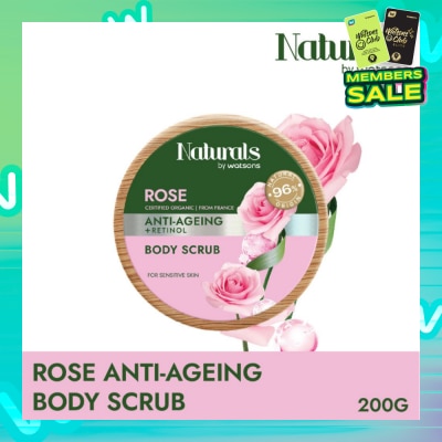 NATURALS BY WATSONS Rose + Retinol Anti-Ageing Body Scrub (For Sensitive Skin) 200g