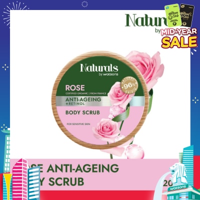 NATURALS BY WATSONS Rose + Retinol Anti-Ageing Body Scrub (For Sensitive Skin) 200g