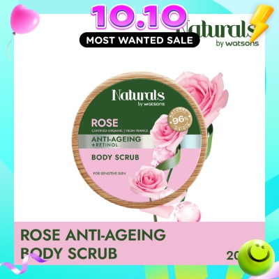 NATURALS BY WATSONS Rose + Retinol Anti Ageing Body Scrub (For Sensitive Skin) 200g image