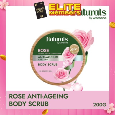 NATURALS BY WATSONS Rose + Retinol Anti-Ageing Body Scrub (For Sensitive Skin) 200g