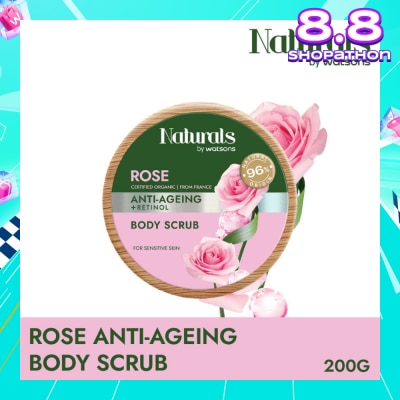 NATURALS BY WATSONS Rose + Retinol Anti-Ageing Body Scrub (For Sensitive Skin) 200g