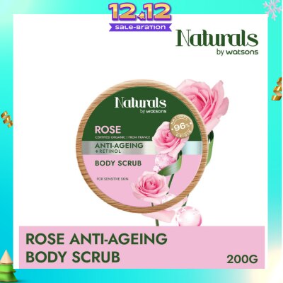 NATURALS BY WATSONS Rose + Retinol Anti-Ageing Body Scrub (For Sensitive Skin) 200g