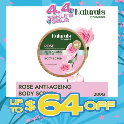 NATURALS BY WATSONS - Rose + Retinol Anti-Ageing Body Scrub (For Sensitive Skin) 200g