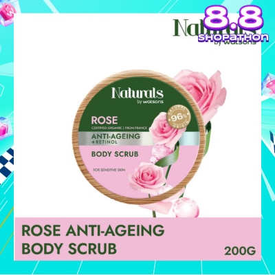 NATURALS BY WATSONS Rose + Retinol Anti-Ageing Body Scrub (For Sensitive Skin) 200g