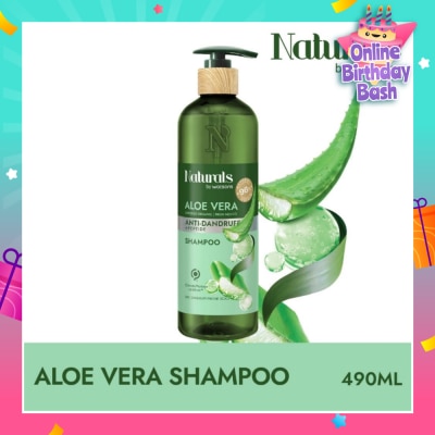 NATURALS BY WATSONS Aloe Vera + Peptide Anti-Dandruff Shampoo (For Dry & Dandruff-Prone Scalp) 490ml