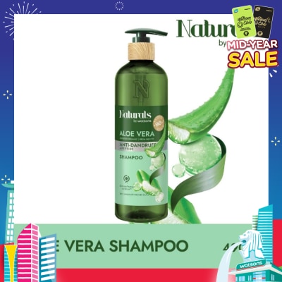 NATURALS BY WATSONS Aloe Vera + Peptide Anti-Dandruff Shampoo (For Dry & Dandruff-Prone Scalp) 490ml
