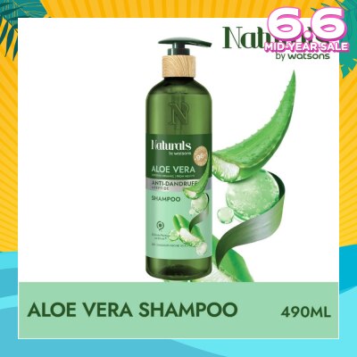 NATURALS BY WATSONS Aloe Vera + Peptide Anti-Dandruff Shampoo (For Dry & Dandruff-Prone Scalp) 490ml