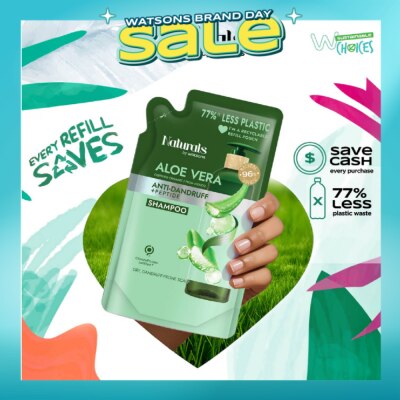 NATURALS BY WATSONS - Aloe Vera + Peptide Anti-Dandruff Shampoo Refill Pack  450ml