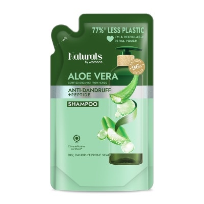 NATURALS BY WATSONS Aloe Vera + Peptide Anti-Dandruff Shampoo Refill Pack  450ml
