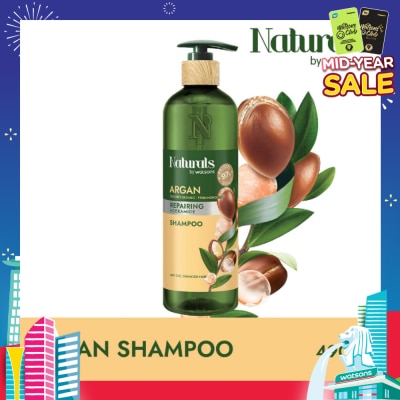 NATURALS BY WATSONS Argan + Ceramide Repairing Shampoo (For Dry & Damaged Hair) 490ml